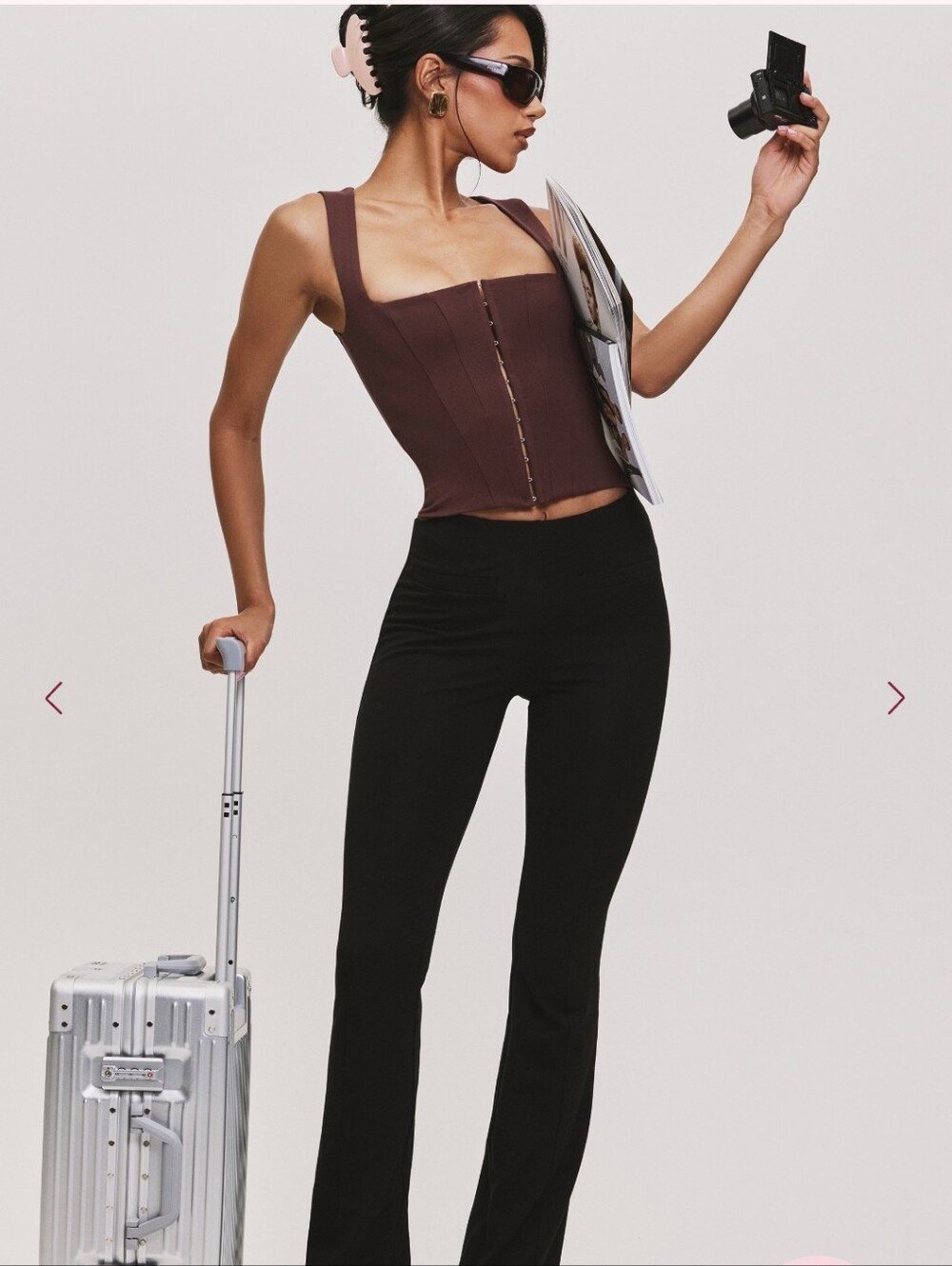 Balconette chocolat fitted corset top - Picture 2 of 7